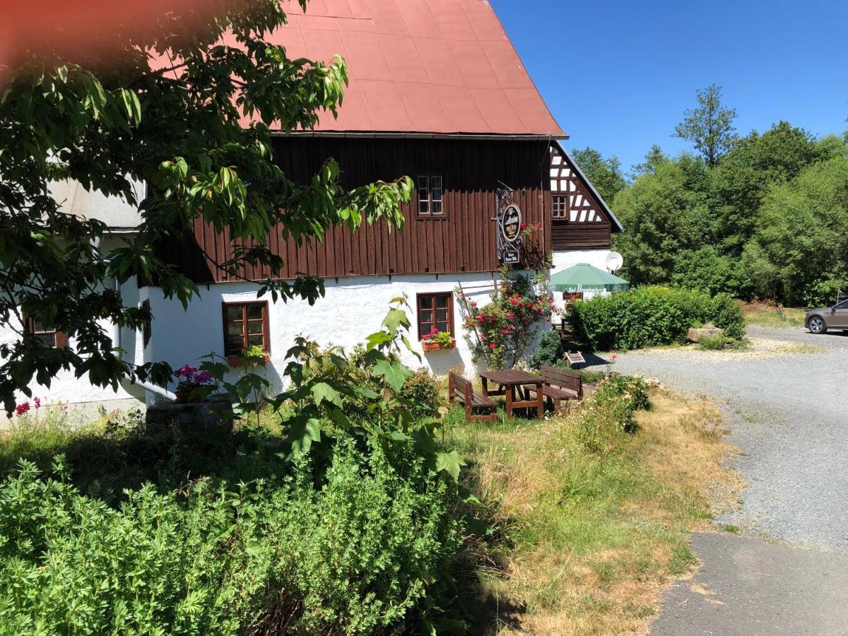 Pension Untere Rauner Muehle Bad Brambach Buitenkant foto
